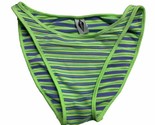 Hobie Bikini Bottoms Womens 11/12 Green Purple Striped High Leg - $10.51