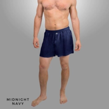 One Linda Hartman Men&#39;s 100% Pure Silk Boxers Size XX-Large Midnight Navy - £26.29 GBP