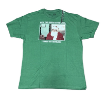The Office Mens XL Green Two Santas Michael Christmas Holiday Graphic TS... - $18.68
