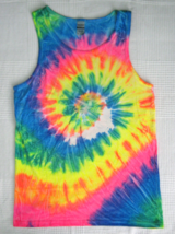 Sleeveless T-Shirt Gildan Heavy Cotton Unisex Tie Dye Tank Top Bright Co... - $12.82