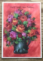 Vintage Metropolitan Greetings Birthday Card Vibrant Flowers In Pitcher ... - $9.90