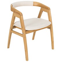 Costway Leisure Bamboo Chair Dining Chair w/ Curved Back &amp; Anti-slip Foot Pads - £205.38 GBP