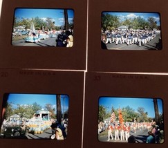 Red Border Parade Floats Marching Band Military Jeep 4 COLOR Photo Slides 1950s - £13.59 GBP
