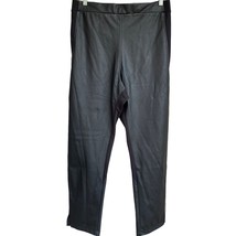 Pamela McCoy Faux Tapered Leather Pants Plus 3X Pull On PU Black Slits NWT - £11.27 GBP