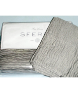 Sferra ONDATE 3 PC. Queen Blanket Cover Set Gunmetal Textured Cotton Ita... - £491.82 GBP
