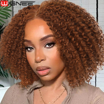 14 Inch Lace Wig Kinky Curly Ginger Wig Synthetic Hair Wigs On Sale Clearance Sy - £67.92 GBP+