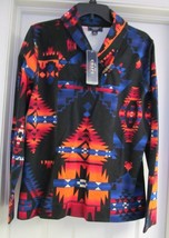 CHAPS DENIM Shirt Top Knit Southwest Tribal Shawl Collar L/S Womens XS NEW - £22.77 GBP