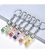 8 PCs | Immortal Flower Cute Glass Bottle Keychain | Birthday Gift - $13.99