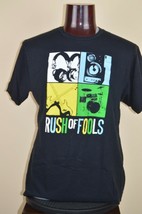 Rush of Fools Christian Rock Music Men&#39;s XL Black Short Sleeve T shirt - £12.19 GBP