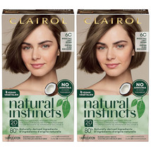 (2 Pack) New Clairol Natural Instincts Semi-Permanent Hair Color, 6C Light Brown - $29.99