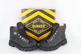 Deadstock Vintage 90s Mens 13 Grunge Goth Chunky Leather Bunker Platform Boots - £553.91 GBP