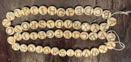 Set 2 Alphabet Tan Brown Flat Ceramic Buttons Beads - $17.77