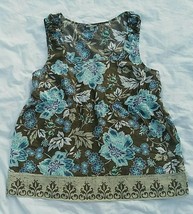 J Jill Multicolor Floral 100% Cotton Sleeveless Elastic Waist Top Sz Med... - $19.79