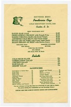 Ponderosa Cafe Souvenir Menu Gold Discovery Days 1949 Custer South Dakota  - £29.48 GBP