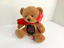 Russ I Don&#39;t Need Chocolate Bear Plush Stuffed Animal Toy 8 in Seated New Brown - £7.93 GBP