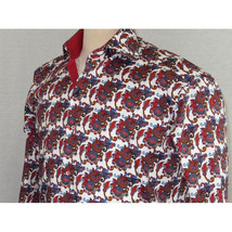 Men Shirt J.Valintin Turkey Egyption Cotton Axxess Style A113-10 Christmas Red image 10
