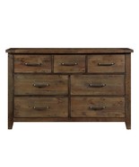 Rustic Classic Burnished Brown Rubberwood 7-Drawer Dresser - €1.052,44 EUR