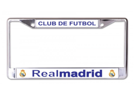 Club De Futbol Realmadrid White Real Madrid Football Chrome License Plate Frame - £23.97 GBP