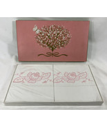 Vintage New Old Stock Boxed Embordered Pink Rose Pillowcases w/ Orig Box... - $19.80