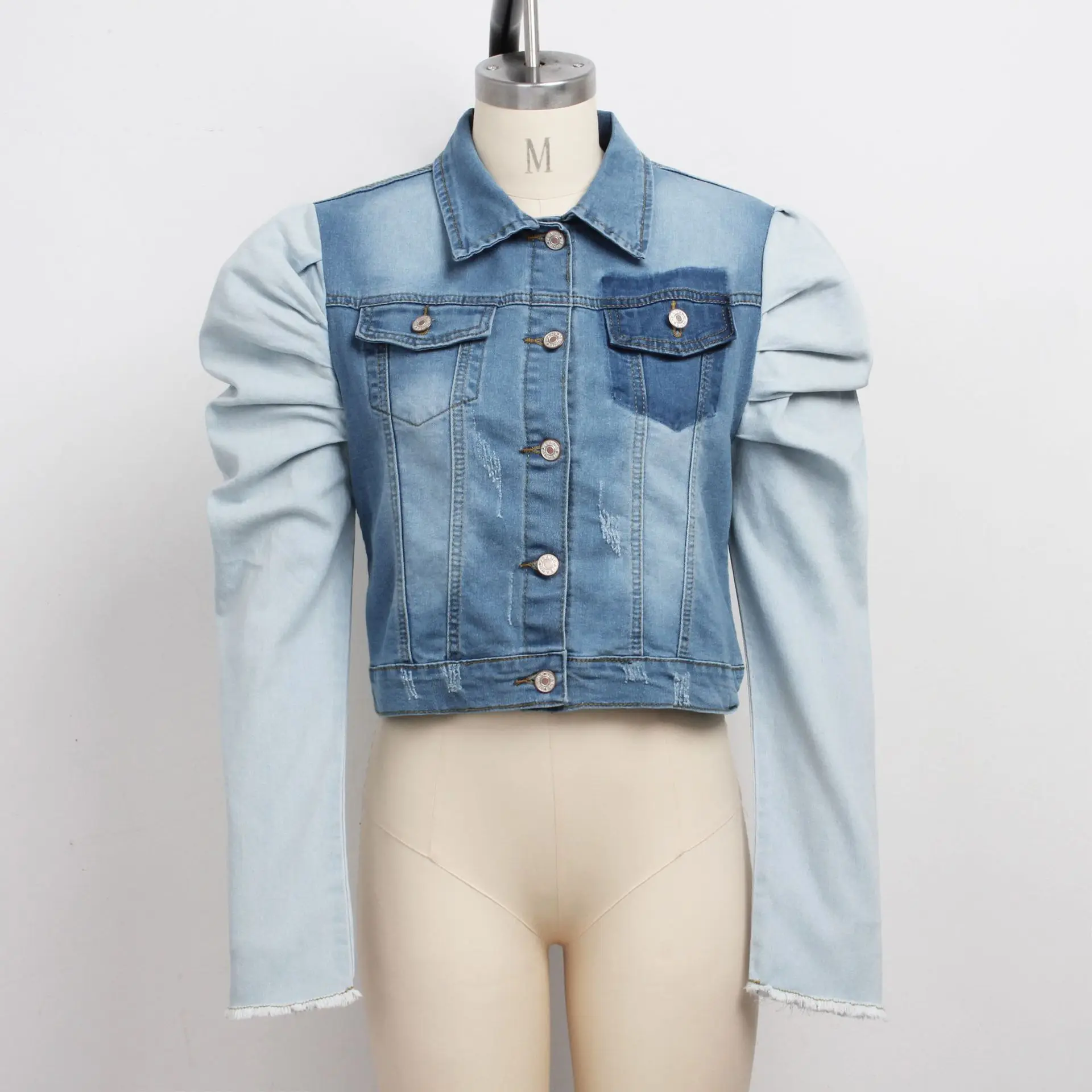 Short Denim Jacket Women  Jeans Coat Female  Cute Crop Top Slim Vintage Boyfrien - £221.91 GBP
