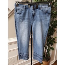 DG2 Capri Jeans Womens Size 18W Blue Denim Stretch Cotton Mid Rise Lace ... - $25.74
