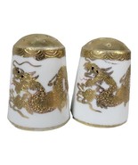 Rare Vintage Hand Painted Japanese Dragon Porcelain Salt &amp; Pepper Shakers - €25,06 EUR