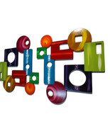 Colorful wall art Wood wall decor, 2pc unique Wall Sculpture 43x25 by Art69 - $247.49