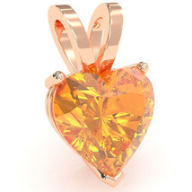 Citrine Heart Solitaire Pendant In 14k Rose Gold - £179.04 GBP