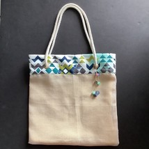 Tote Bag Handmade Cotton Lined Shoulder Shopping Bag Women 13&quot; Wide x 13... - $17.82