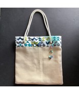 Tote Bag Handmade Cotton Lined Shoulder Shopping Bag Women 13&quot; Wide x 13... - $17.82