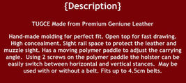 Fits Beretta APX Full Size 9mm 40 Caliber 4.25”BBL Leather Paddle Holster #1285# image 7