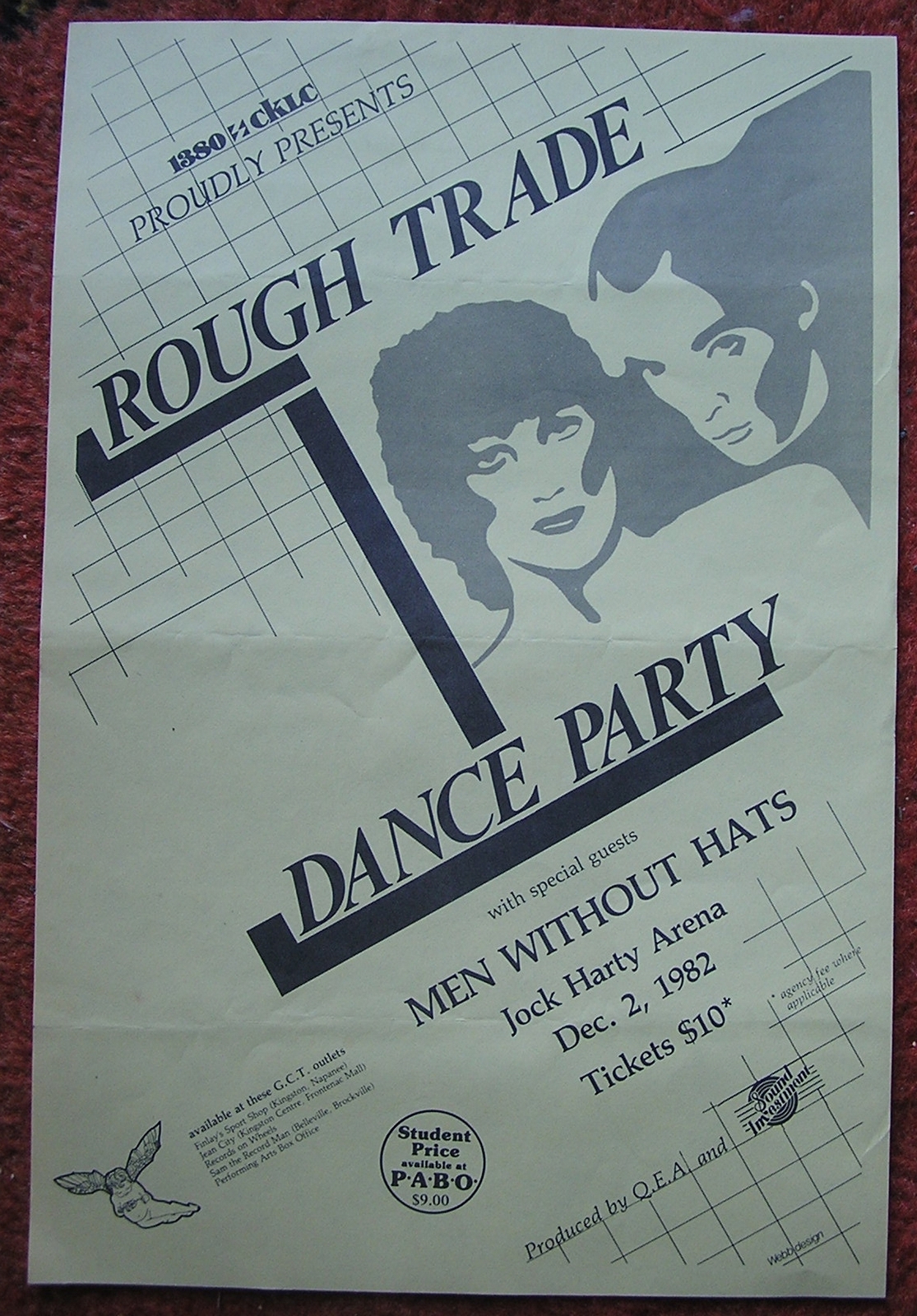 ROUGH TRADE 1982 Flyer Poster CKLC Carol Pope Kingston Men Without Hats ... - $19.75