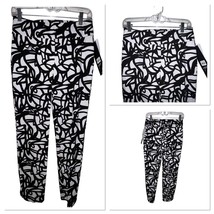 UP! 28 Inch Petal Black White Slit Pant Scribble Women Size 4 New $128 R... - $31.10