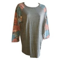 Lularoe Randy Baseball style Cycle Sleeves Pullover Top Shirt Blouse Size M *NEW - $6.64