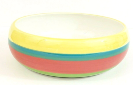 Artimino Ciao II Summer Stripe Large Bowl Hand Painted Earthenware 8&quot; x ... - £8.84 GBP