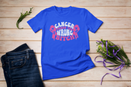 Breast Cancer Shirt Women, Cancer picked the Wrong Bitch cancer awareness, - £14.37 GBP