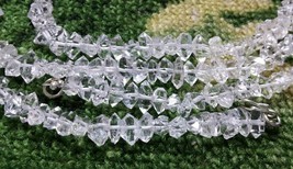 Clean herkimer diamond Quartz beading strands Necklaces 16&quot; long 5Pcs crystals - £94.94 GBP