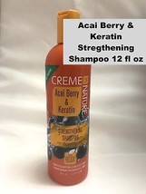 Creme Of Nature Acai Berry &amp; Keratin Strenghening Shampoo 12 Oz For Damaged Hair - £3.97 GBP