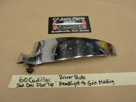 OEM 60 Cadillac Sedan Deville LEFT SIDE HEADLIGHT TO GRILL EYEBROW MOLDI... - $44.54