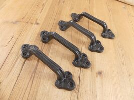 4 Large Handles Barn Door Black Heavy Duty Drawer Pulls Cabinet Dresser ... - $31.99