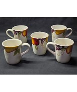 HOME TRENDS 4.5&quot; Coffee Tea Cup Mug BELLA FRUIT Pears Apples Grapes - Se... - $39.11 CAD