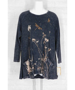 JESS &amp; JANE Mineral Washed Shirt Together Floral Black NWT Small Medium - £44.05 GBP