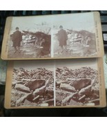 2 Maumee River ice Gorge Ohio Real Photo Stereoview Cards B.A. Cole Phot... - £29.15 GBP