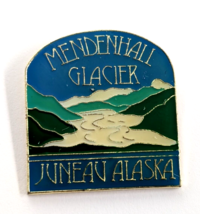 VTG Mendenhall Glacier Juneau Alaska Gold Tone Lapel Pin Travel Souvenir - $12.99
