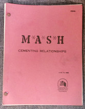 MASH: CEMENTING RELATIONSHIPS Original 1980 Television Script Davis &amp; D.... - £59.81 GBP