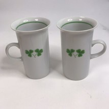 Toscany Feeney Green Irish Coffee Double Clover Mug 2 piece set Shamrock... - £15.56 GBP