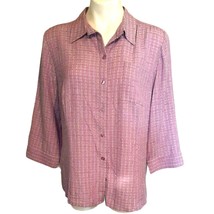 Large Christopher &amp; Banks Lavender Purple 3/4 Sleeve Blouse New Airy - $25.23
