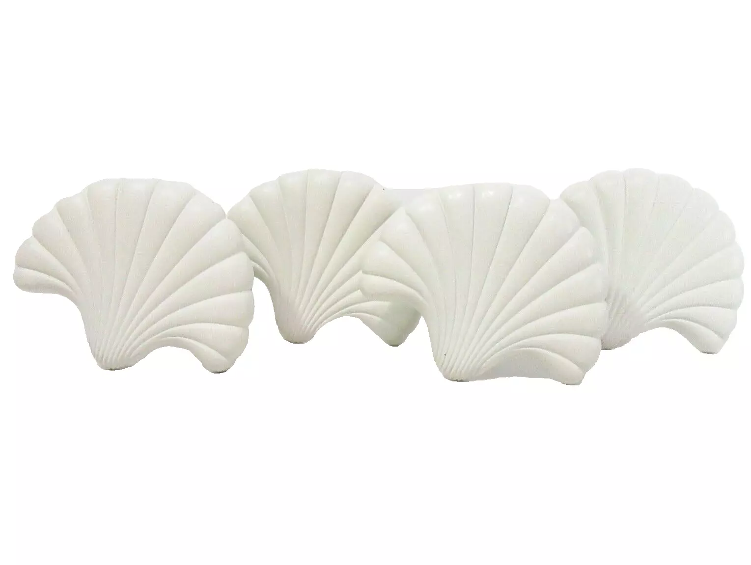 Shell Shaped Cream Metal 4-PC Curtain Holdbacks / Drapery Tiebacks - $45.00