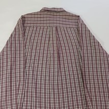 Saddlebred Button-Down Collar Men's Red & White Plaid Shirt Size Medium image 11