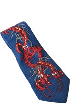 Preppie by J.B. Funny Red Lobster Seafood Blue Red Novelty Necktie - £16.61 GBP